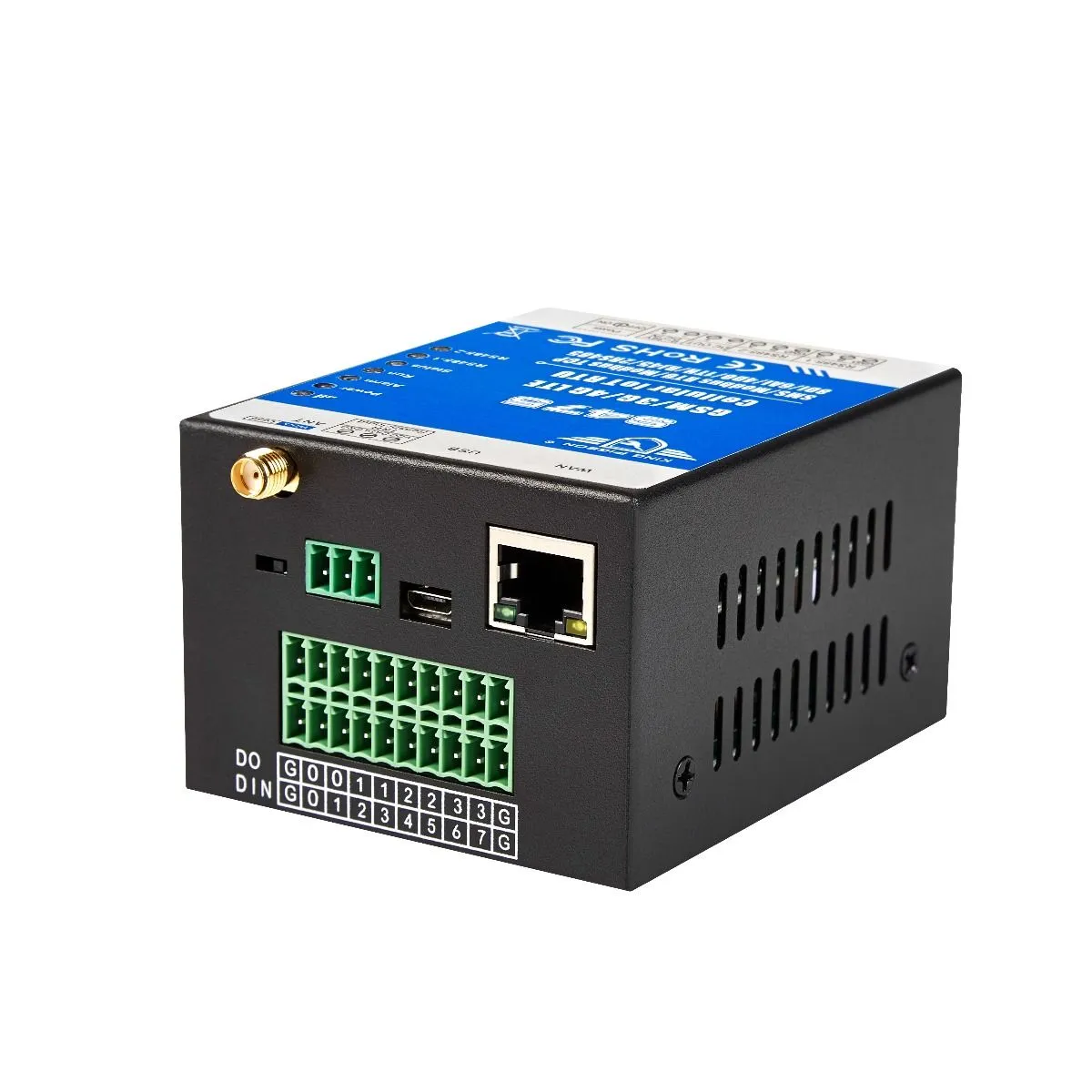 Ethernet Remote Controller (8DIN,6AIN/PT100,4Relay,1TH,USB,2 RS485,320 Extend I/O tags)