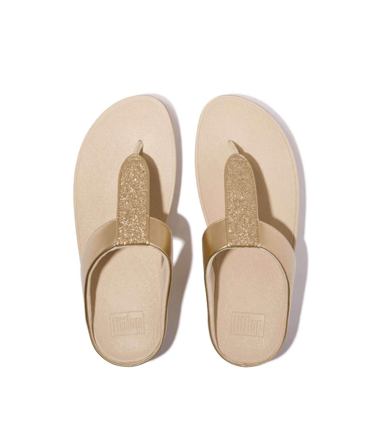 Fitflop Fino Glitterdust Metallic Toe-Post Sandals Platino