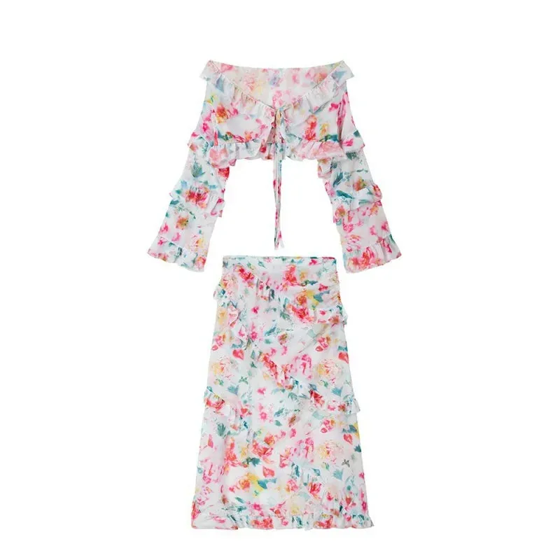 Floral Lace-Up Beach Dress