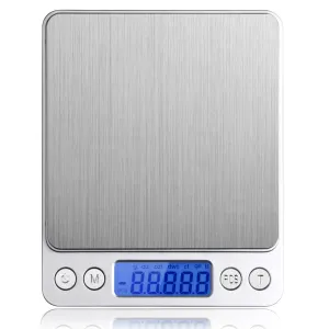 Food Scale Digital, TopYart Digital Pocket Kitchen Scale 0.001oz/0.01g 500g Kitchen Food Scale Jewelry Weight Compact Scale, Tare, Stainless Steel, Backlit Display (Silver)