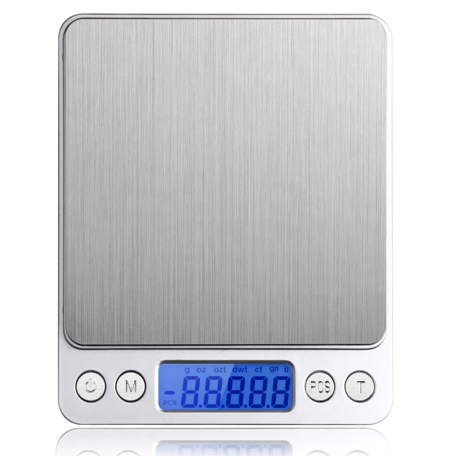 Food Scale Digital, TopYart Digital Pocket Kitchen Scale 0.001oz/0.01g 500g Kitchen Food Scale Jewelry Weight Compact Scale, Tare, Stainless Steel, Backlit Display (Silver)