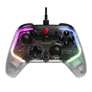 GameSir T4 Kaleid Transparent PC Controller Wired Gaming Controller for PC/Switch/Android TV Box Plug & Play Gamepad Joystick with Hall Effect Sticks/Analog Triggers 3.5mm Audio Jack 2 Back Button