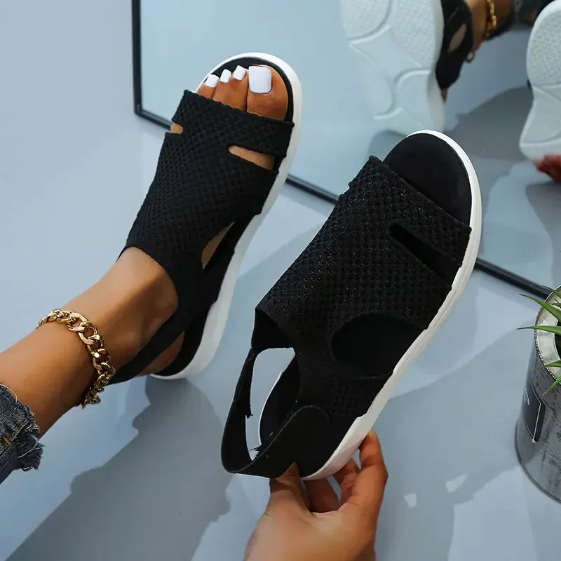 Glam Knit Rhinestone Sandals