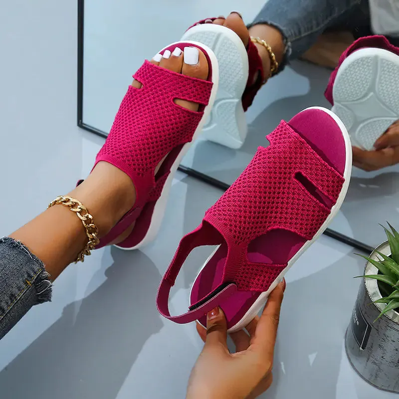 Glam Knit Rhinestone Sandals