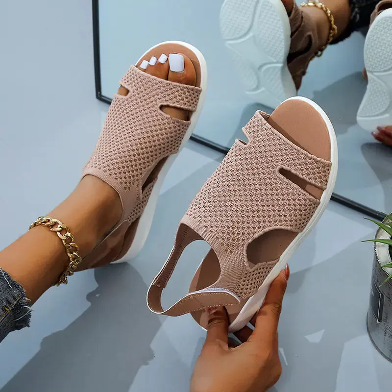 Glam Knit Rhinestone Sandals