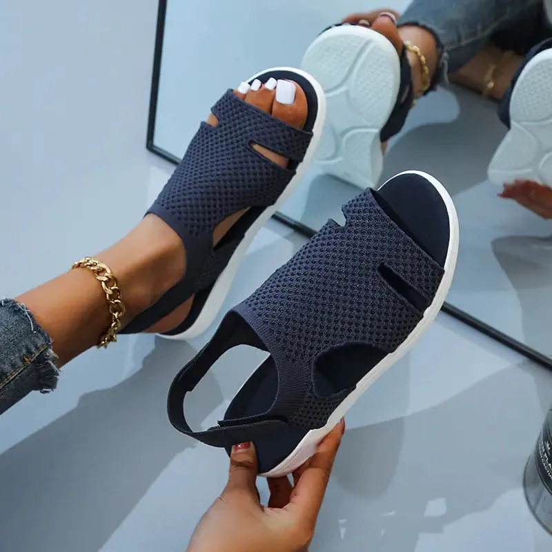 Glam Knit Rhinestone Sandals