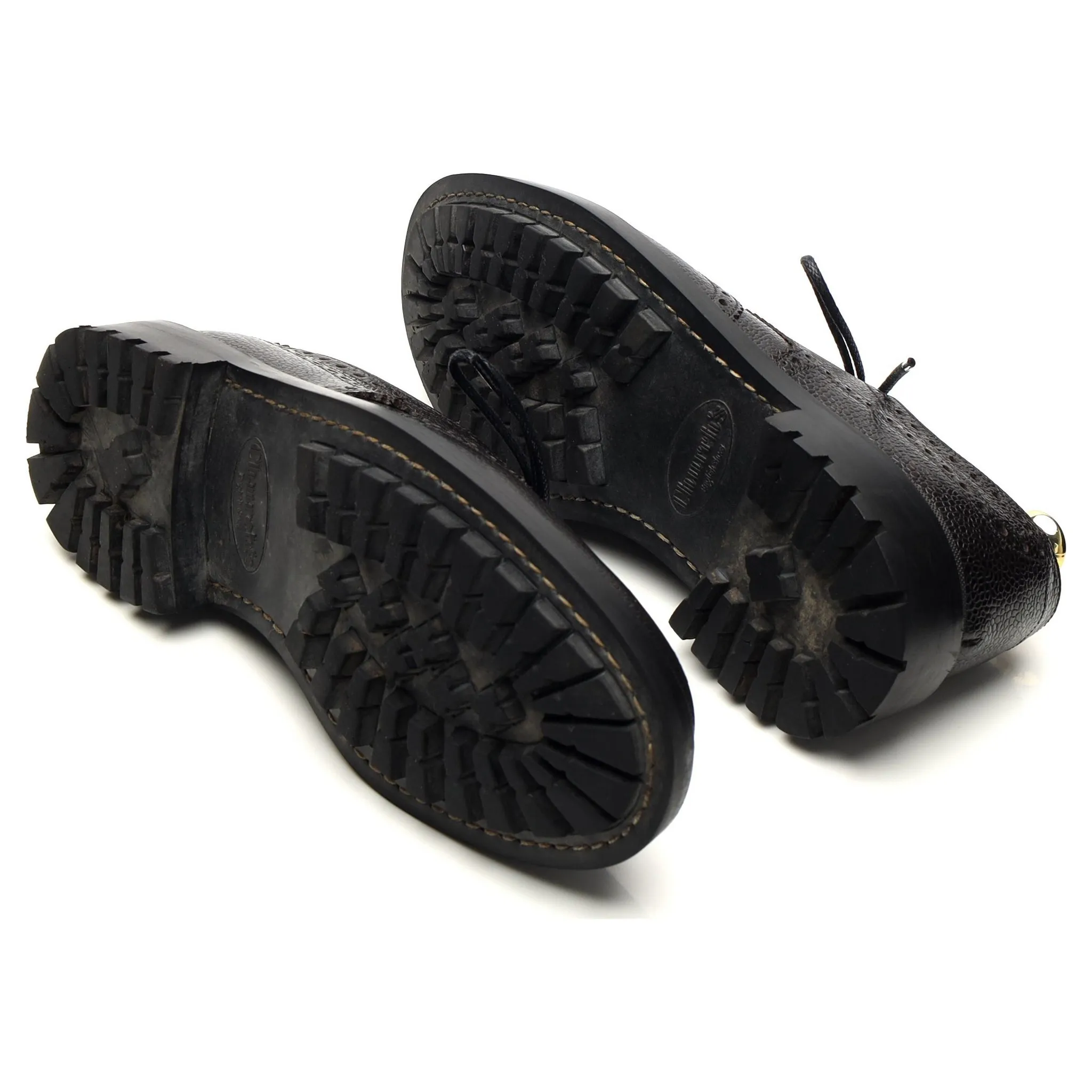 'Gorsley' Black Grain Leather Derby Brogues UK 6 G