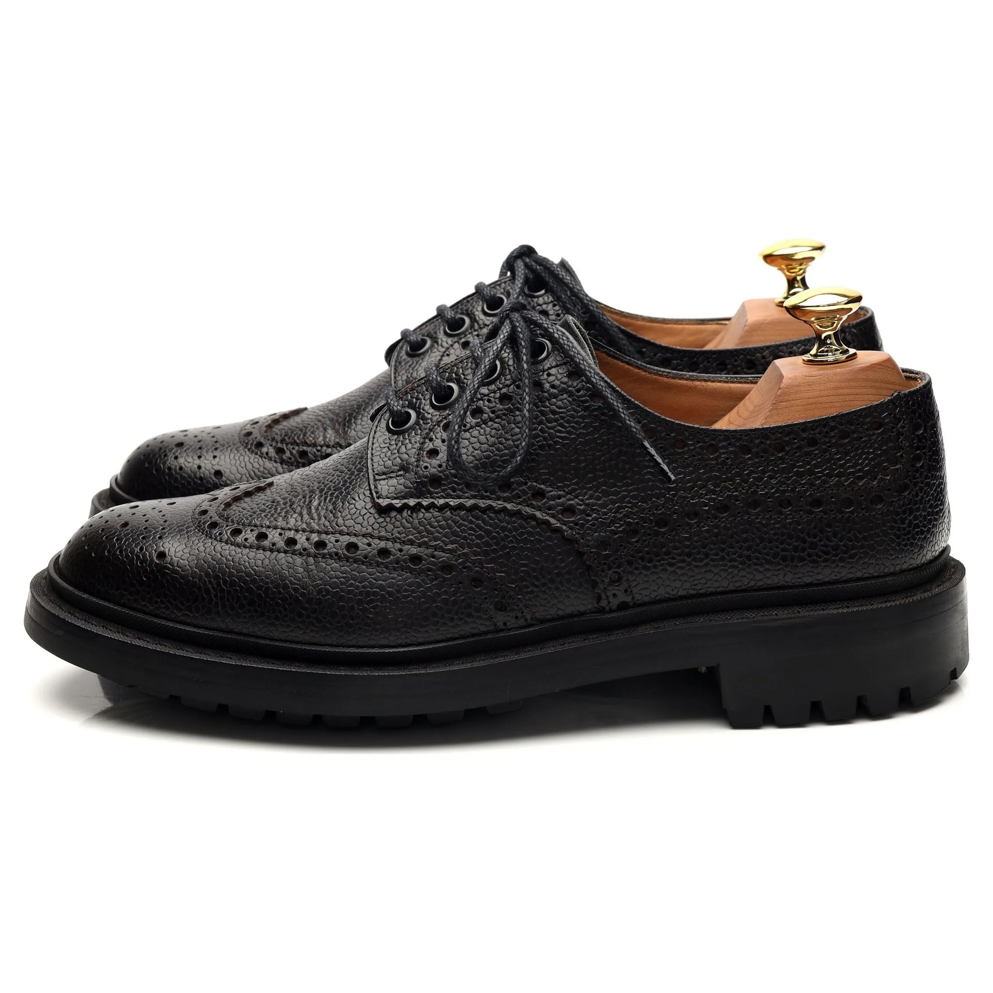 'Gorsley' Black Grain Leather Derby Brogues UK 6 G