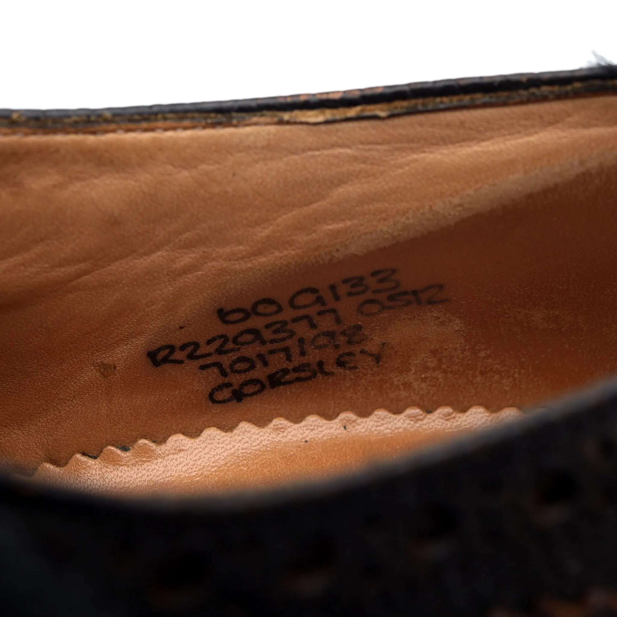 'Gorsley' Black Grain Leather Derby Brogues UK 6 G
