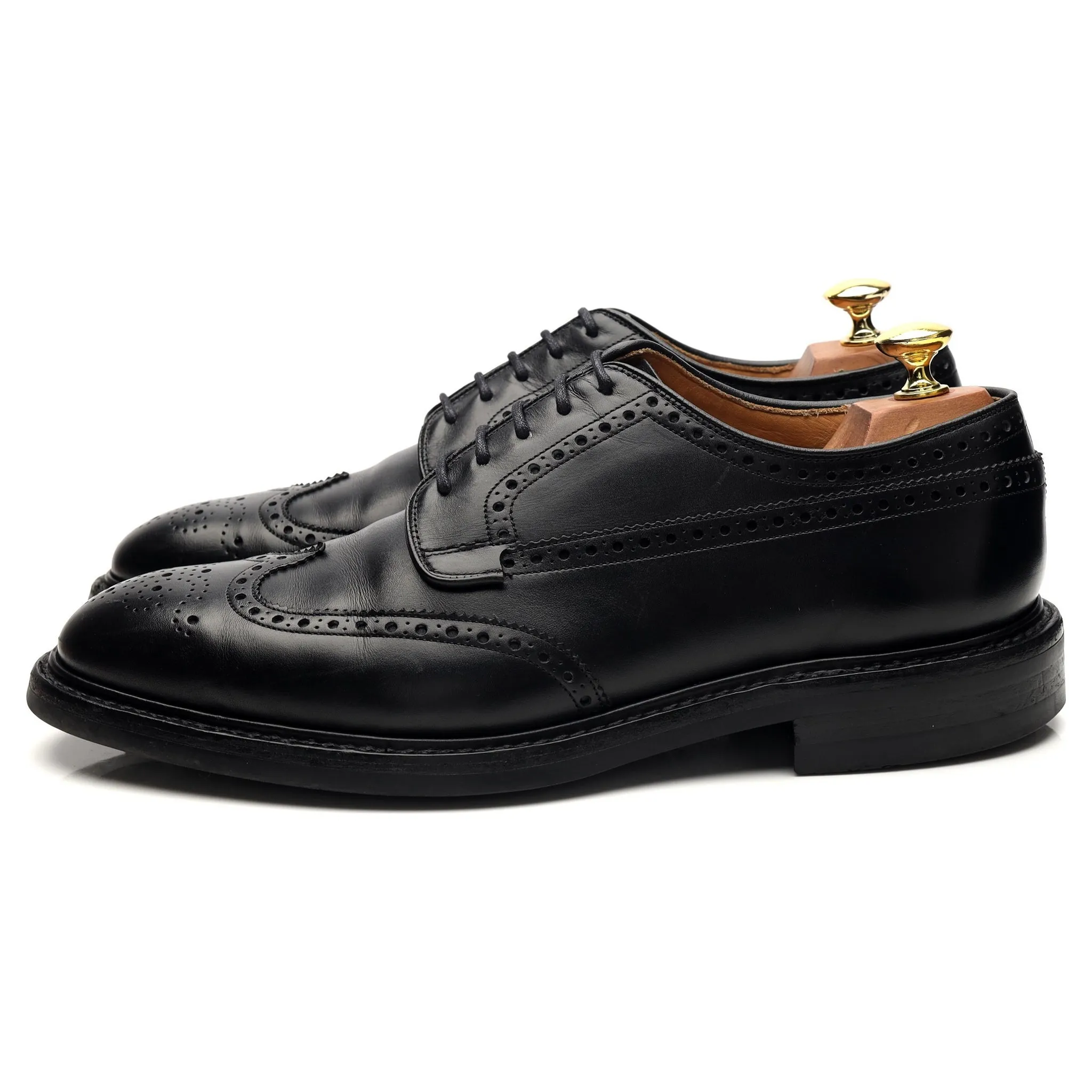 'Grafton' Black Leather Derby Brogue UK 8 F