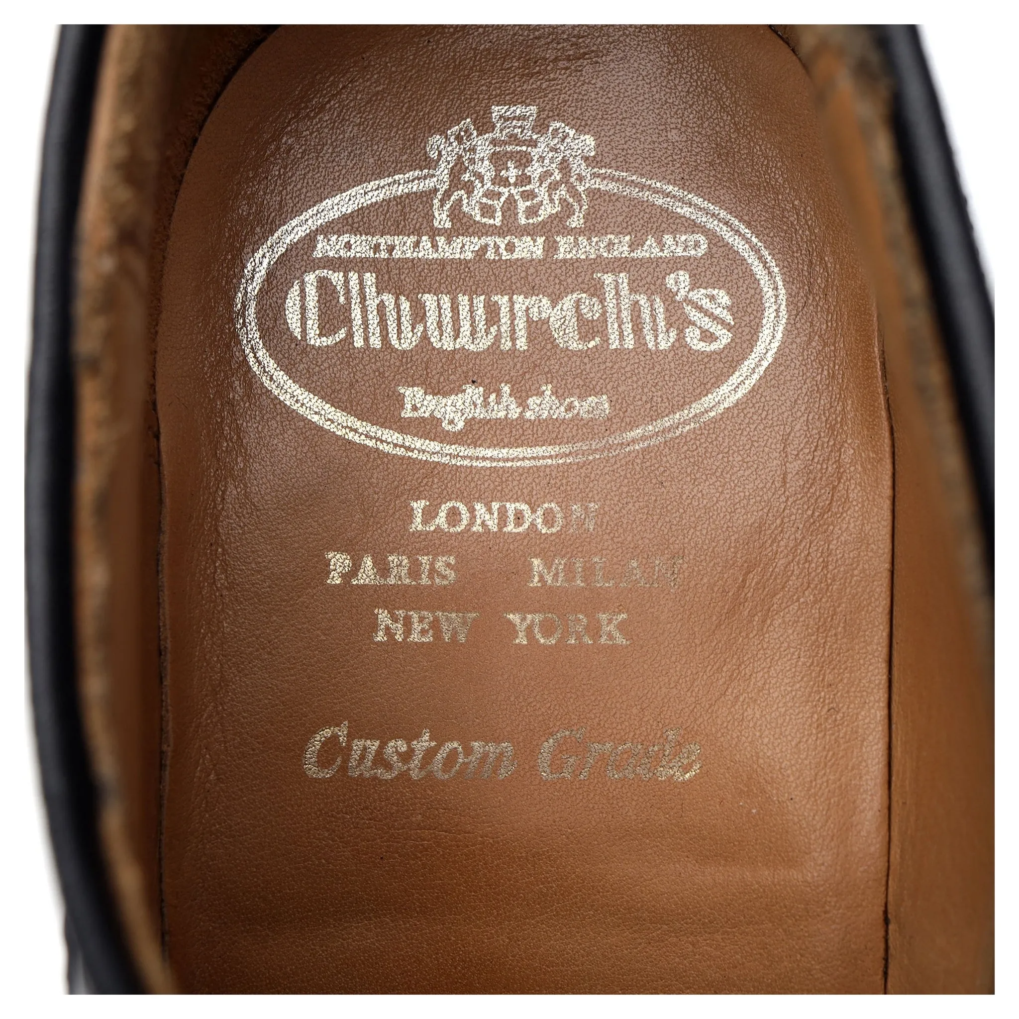 'Grafton' Black Leather Derby Brogue UK 8 F
