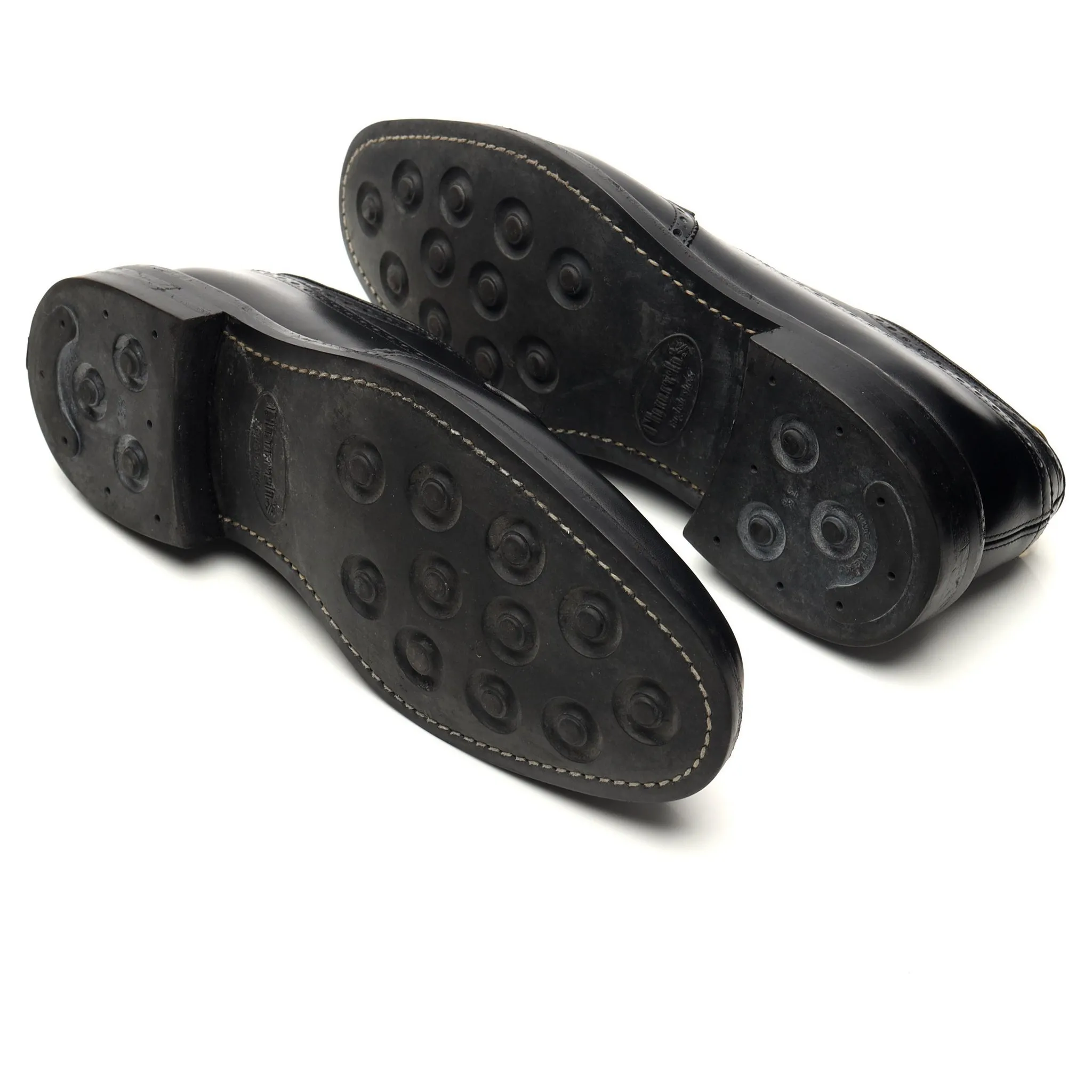 'Grafton' Black Leather Derby Brogue UK 8 F