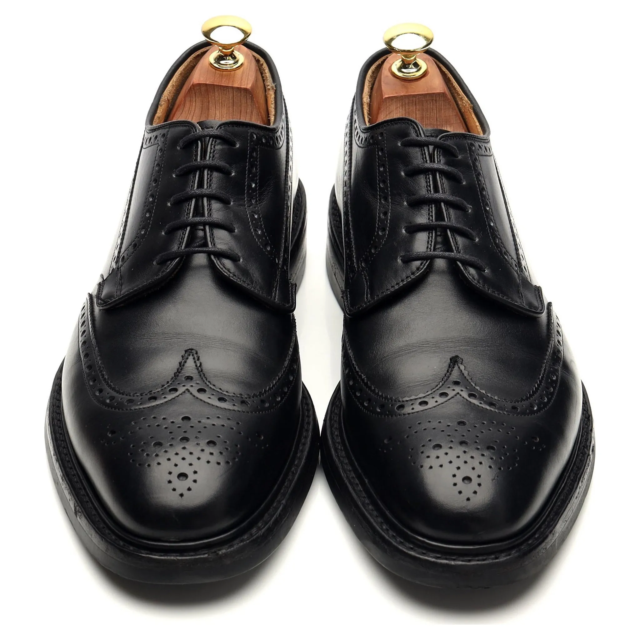 'Grafton' Black Leather Derby Brogue UK 8 F