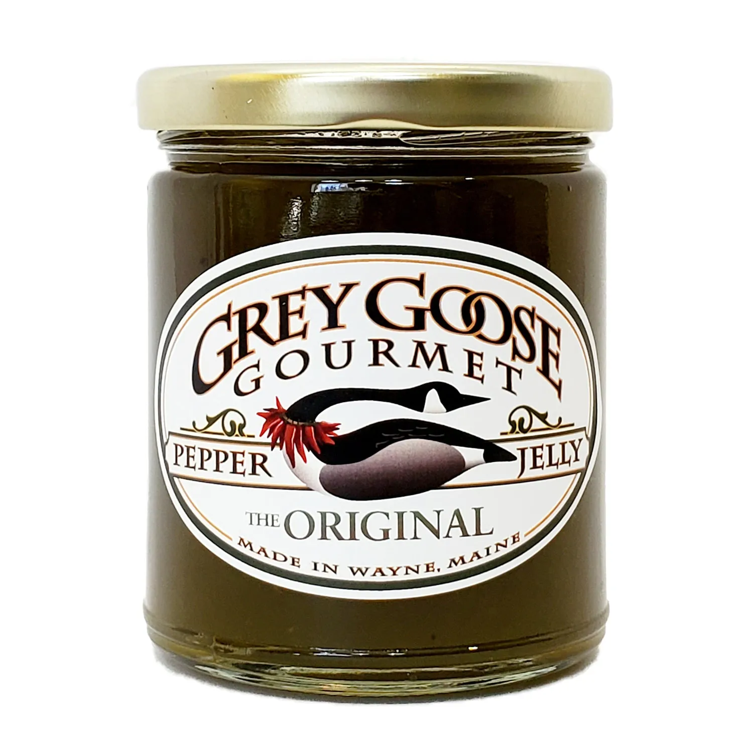 Great Tasting Maine Pepper Jelly, Small Batch and All-Natural, Produced by Family-Owned Grey Goose Gourmet, 9 Ounce Glass Jar