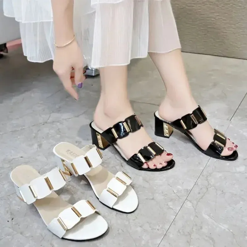 High Heel Sandals Lady Sexy Comfortable Sandals Female Cute Pu Leather