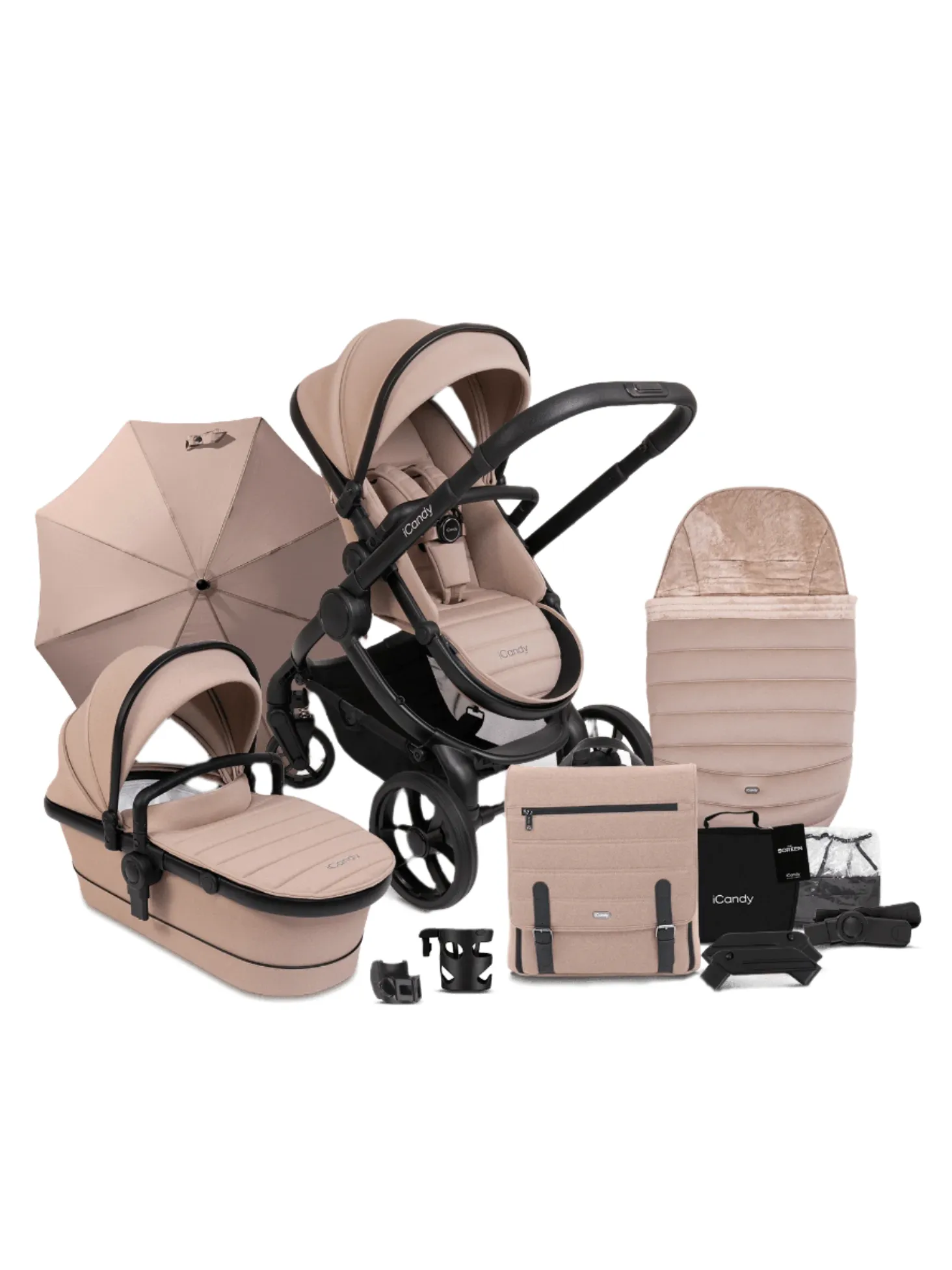 iCandy Peach 7 Complete Travel System with Cybex Cloud T and ISOFIX Base - Cookie