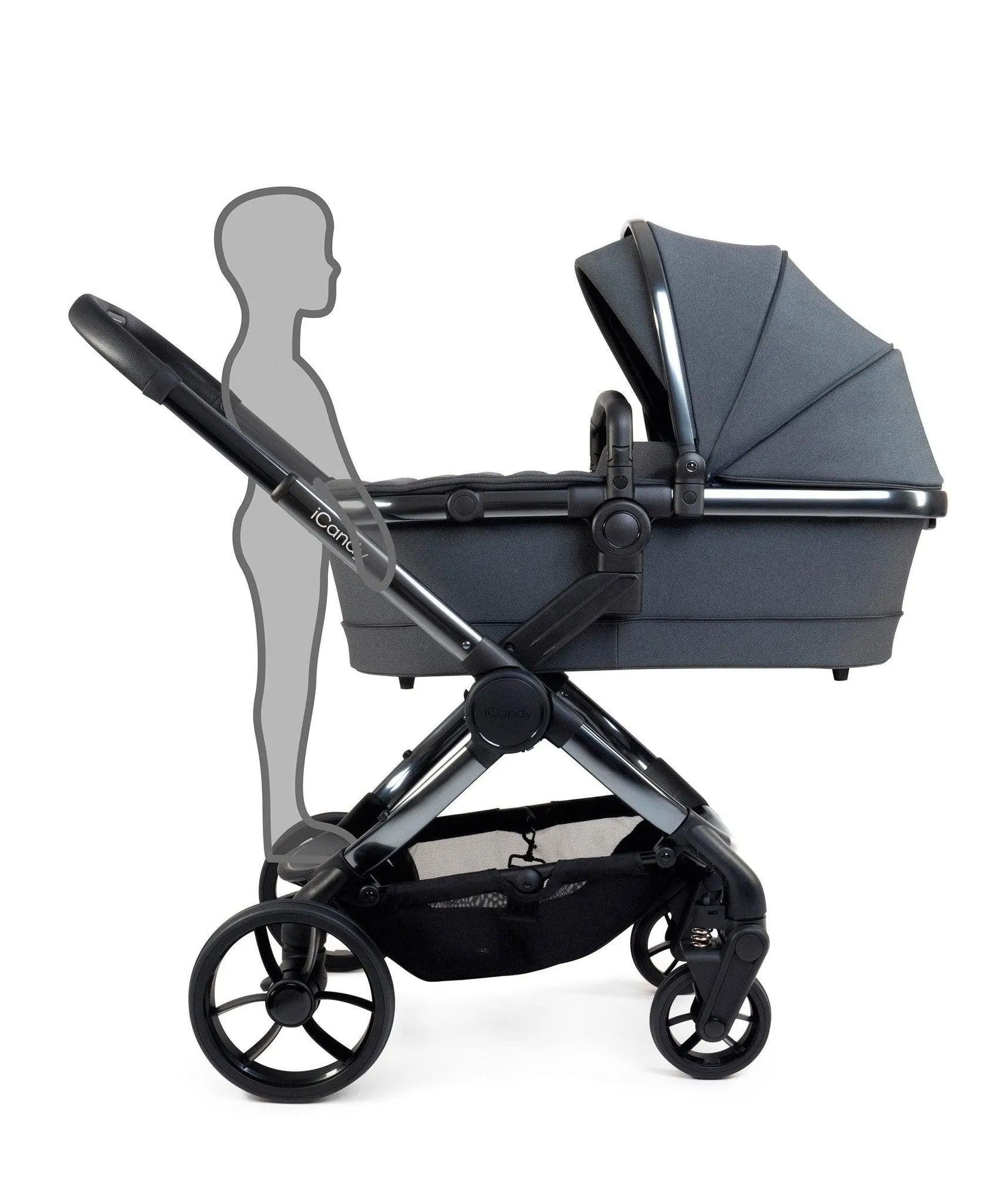 iCandy Peach 7 Complete Travel System with Cybex Cloud T and ISOFIX Base - Dark Grey