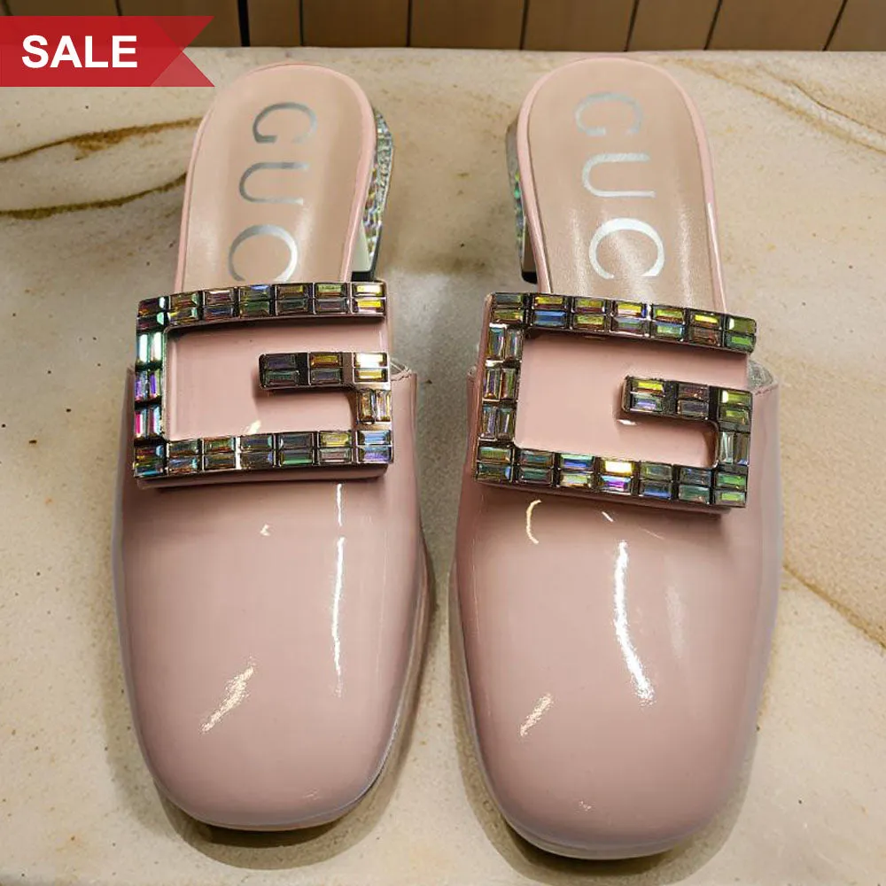 Imported Fashionable Embellished Block  Heel Sandal