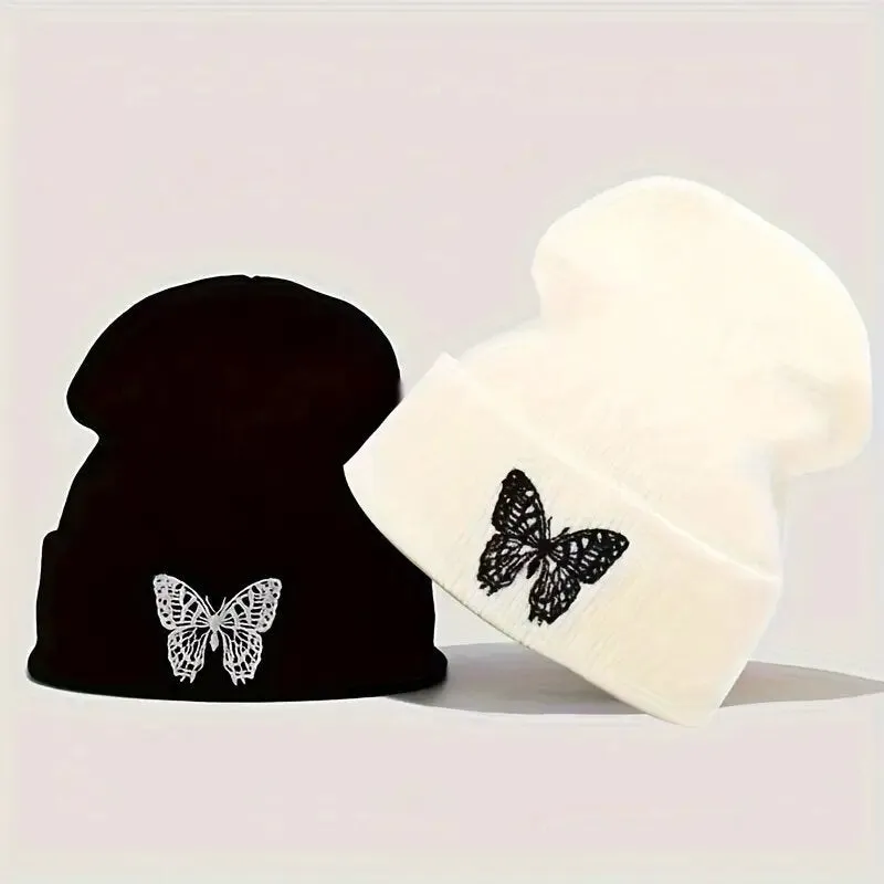 INSTOCK-Butterfly Embroidered Beanie