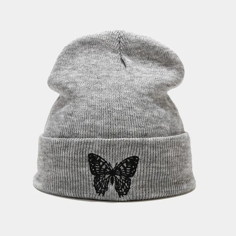 INSTOCK-Butterfly Embroidered Beanie