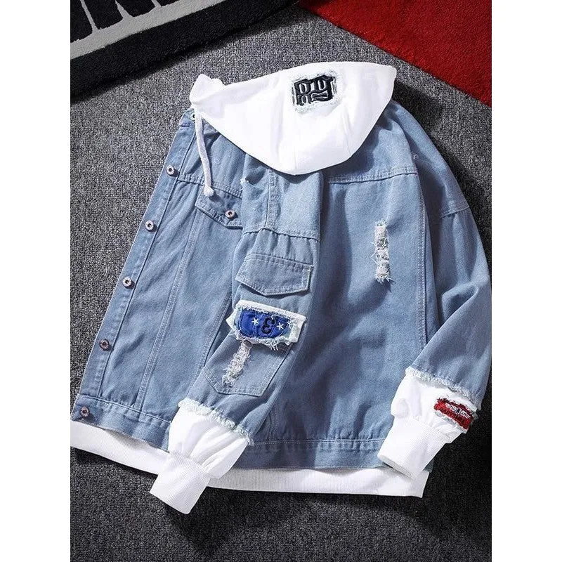 INSTOCK-Spring and autumn new patchwork denim jacket