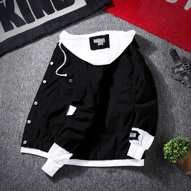 INSTOCK-Spring and autumn new patchwork denim jacket