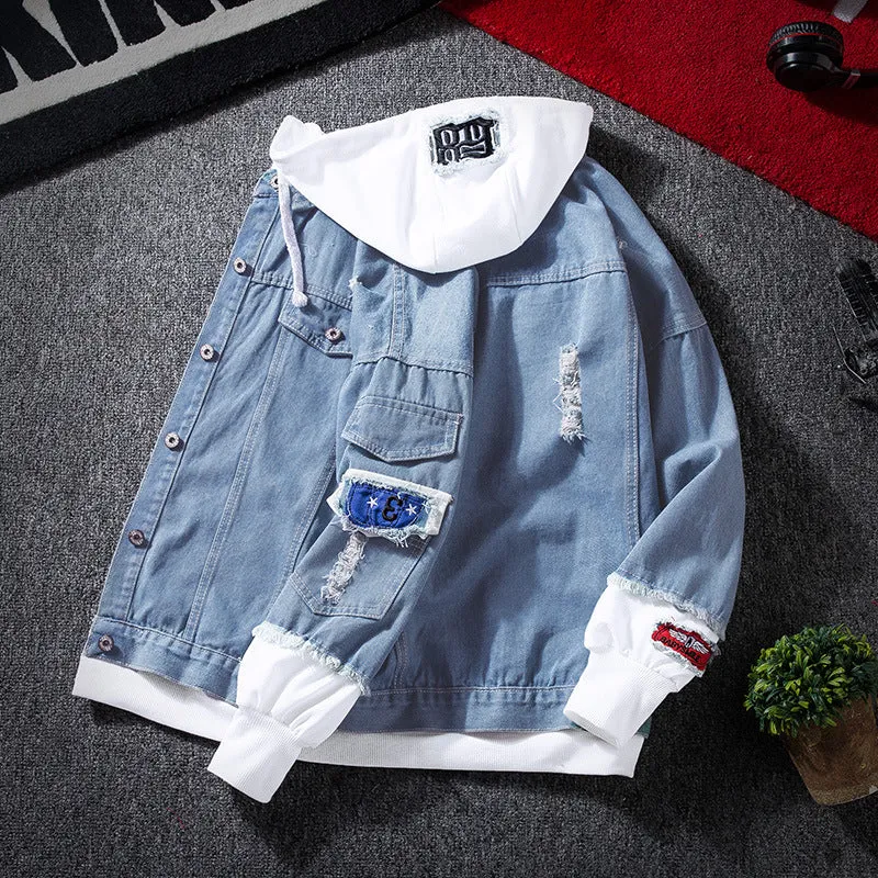 INSTOCK-Spring and autumn new patchwork denim jacket