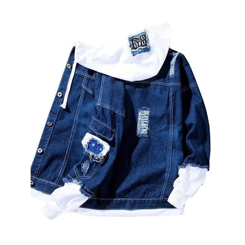 INSTOCK-Spring and autumn new patchwork denim jacket