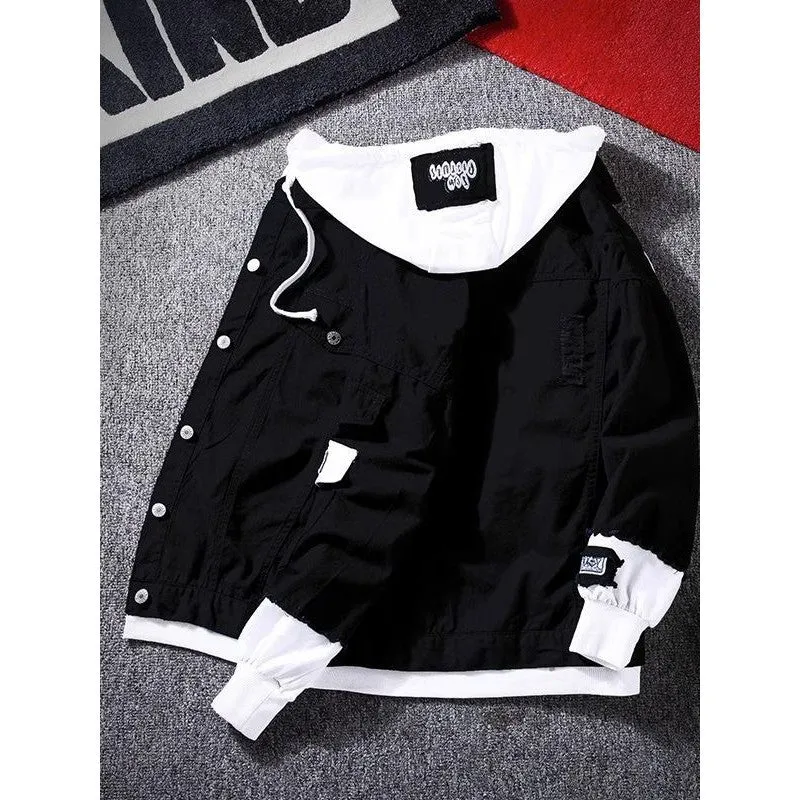 INSTOCK-Spring and autumn new patchwork denim jacket