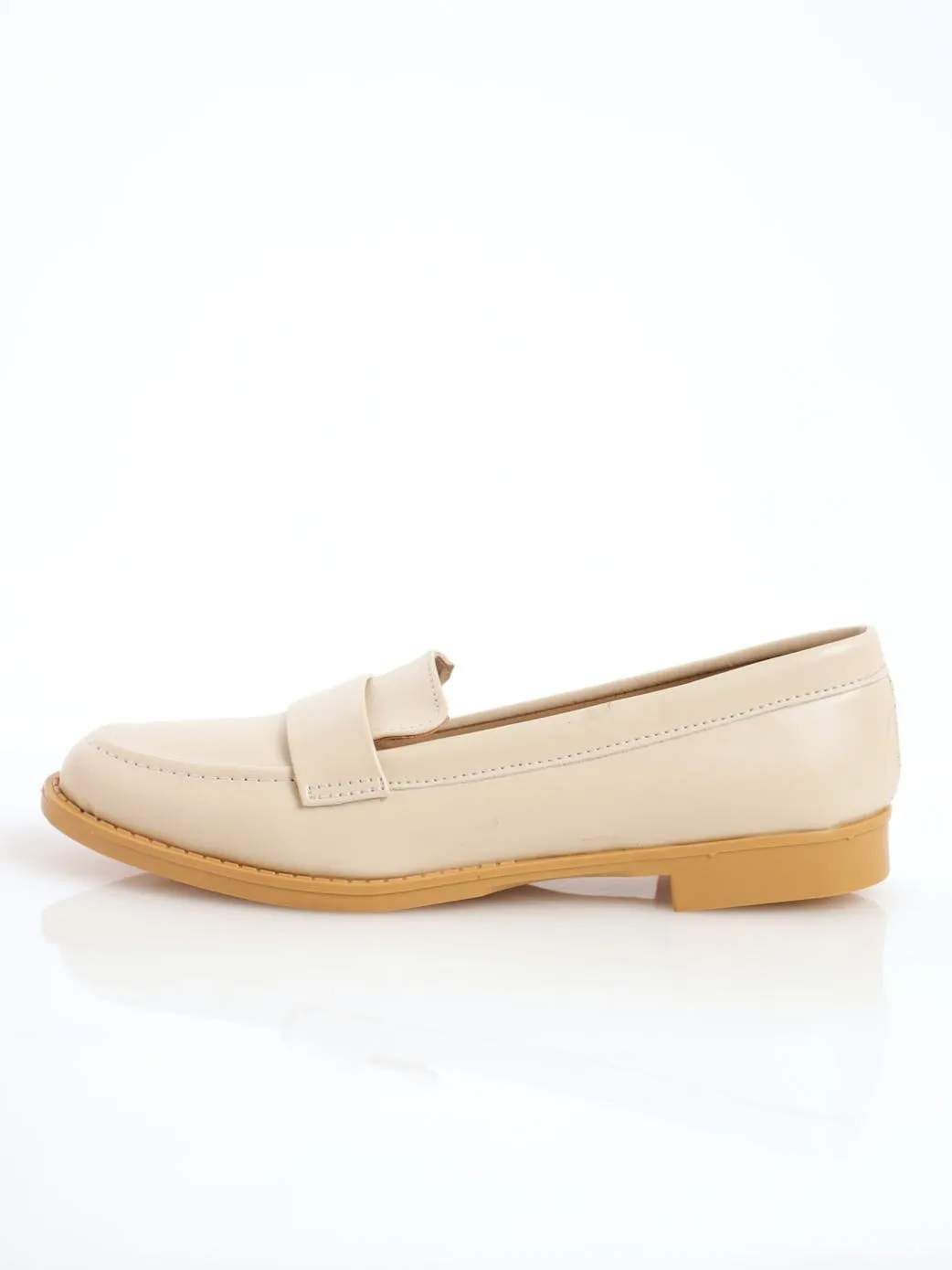 Ladies Penny Moccasin Loafer - Beige