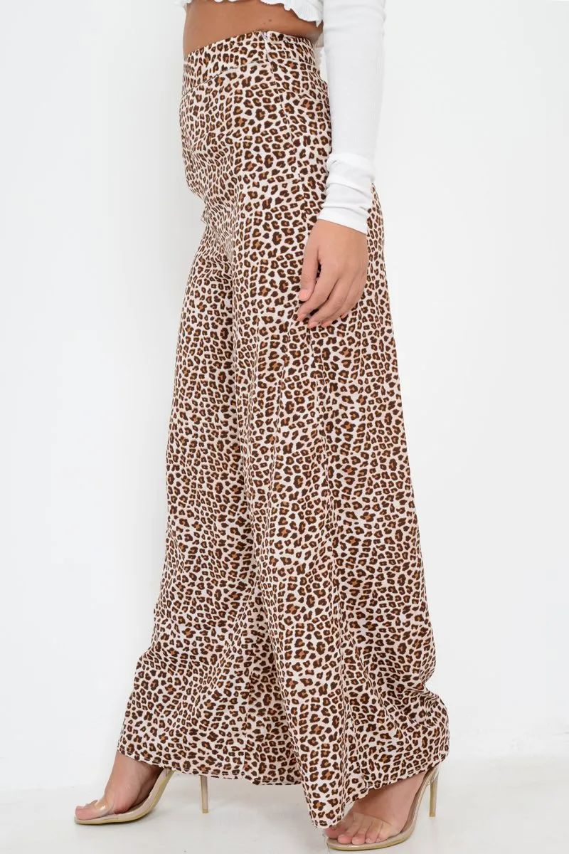 Leopard Print High Waisted Flares - Sybilla