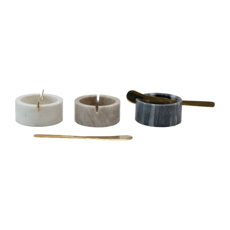 Marble Bowl with Gold Knife (3 Colors)