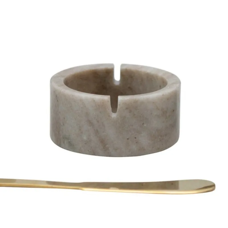 Marble Bowl with Gold Knife (3 Colors)