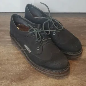 Mephisto Sherpas Mens 8.5 Black Nubuck Leather Wingtip Derby Shoe Made In France