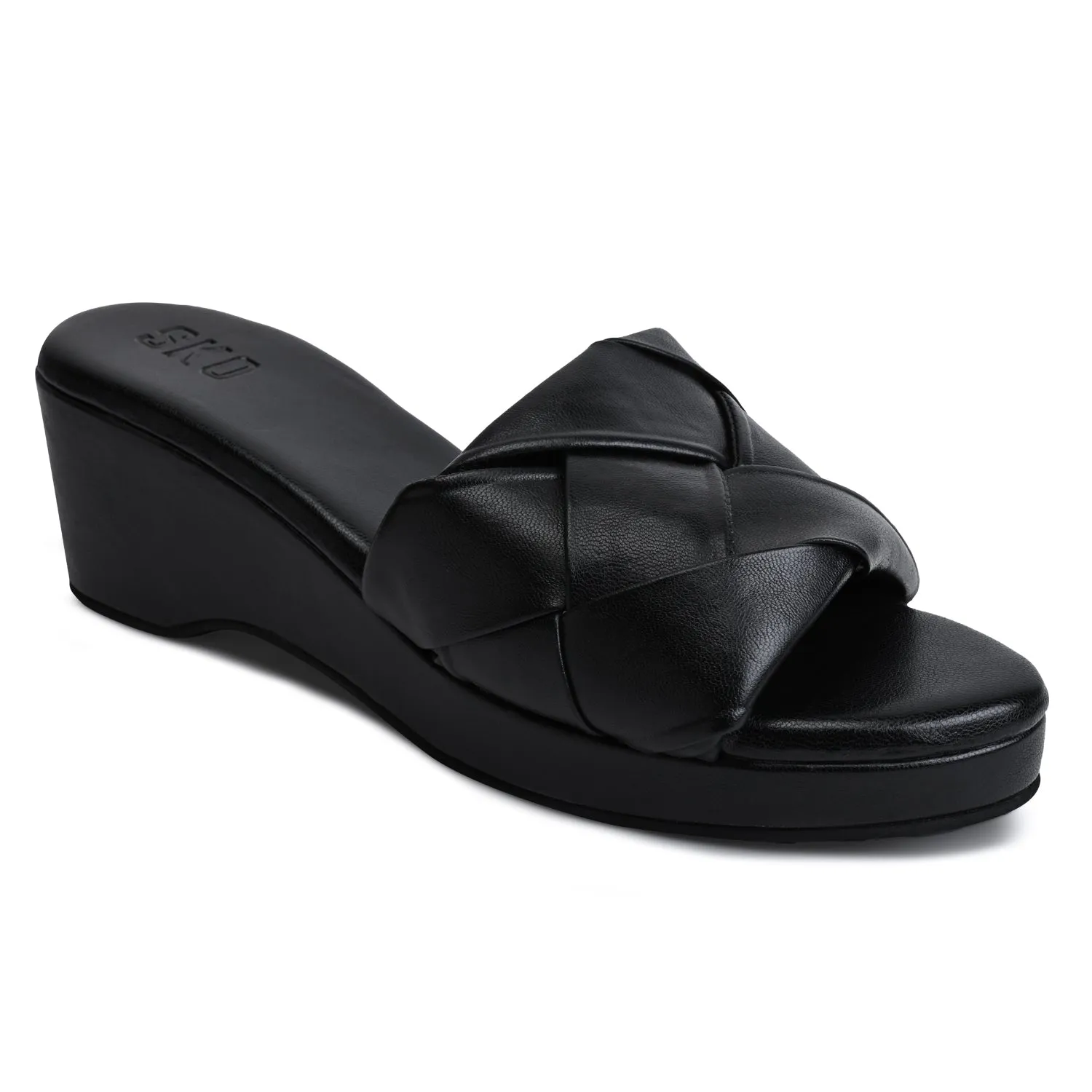 Messina Black Platform Sandals For Women