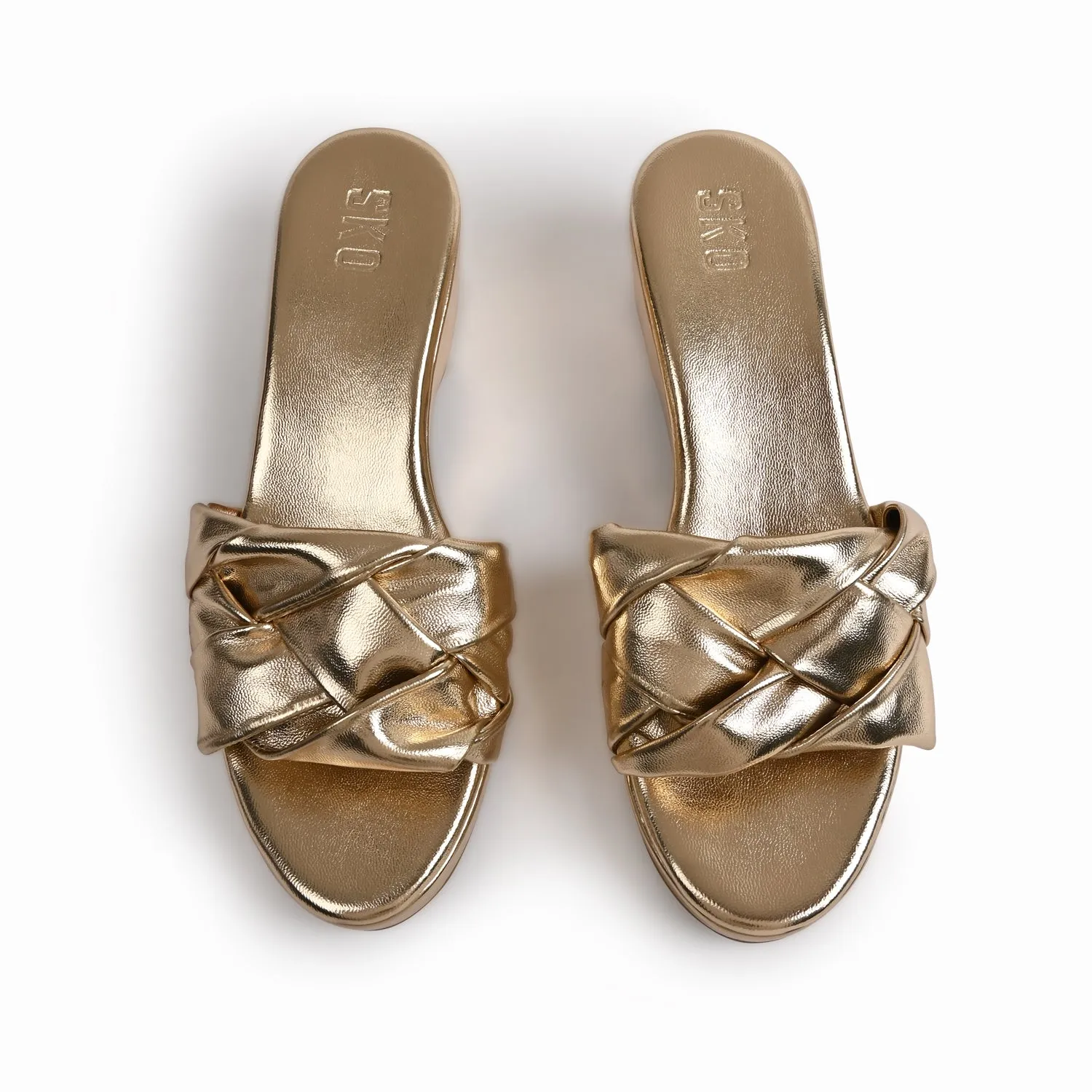 Messina Gold Platform Sandals For Women