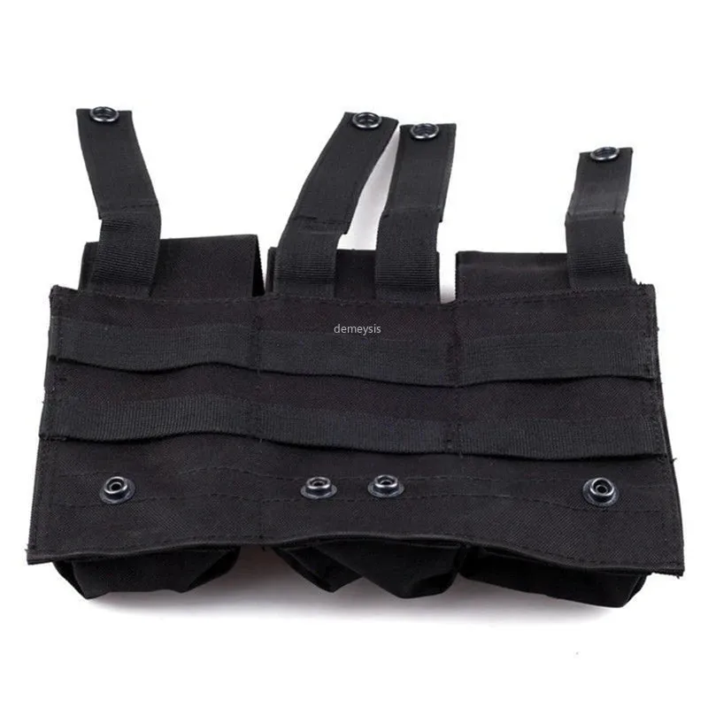 Military Tactical MOLLE Triple Magazine Pouches Triple Army Shooting Mag Pouch Wargame Paintball Pouch Equipment for M14 Ak47