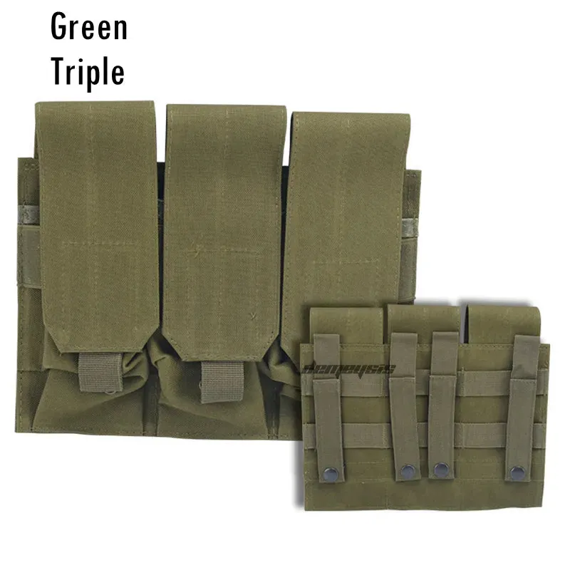 Military Tactical MOLLE Triple Magazine Pouches Triple Army Shooting Mag Pouch Wargame Paintball Pouch Equipment for M14 Ak47