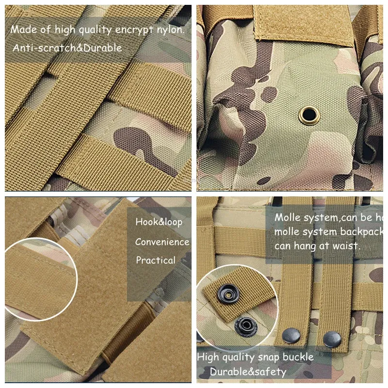Military Tactical MOLLE Triple Magazine Pouches Triple Army Shooting Mag Pouch Wargame Paintball Pouch Equipment for M14 Ak47