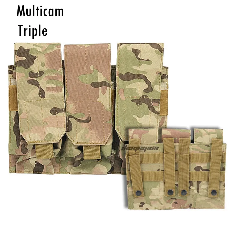 Military Tactical MOLLE Triple Magazine Pouches Triple Army Shooting Mag Pouch Wargame Paintball Pouch Equipment for M14 Ak47