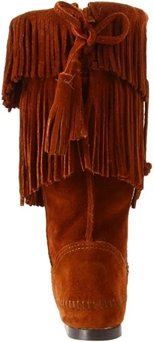 Minnetonka Women’s Calf-Hi 2 Layer Fringe Moccasins