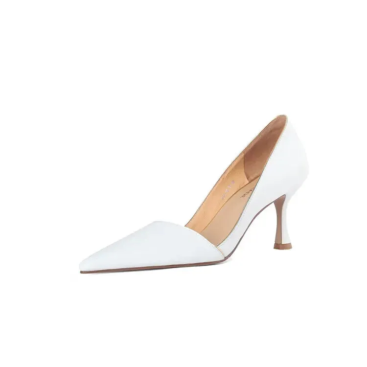 NEW Spring Women Shoes Pointed Toe Thin Heel Women Pumps Split Leather hoes for Women Elegant Women's Stiletto zapatos de mujer