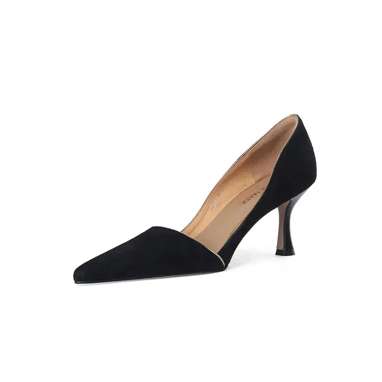 NEW Spring Women Shoes Pointed Toe Thin Heel Women Pumps Split Leather hoes for Women Elegant Women's Stiletto zapatos de mujer