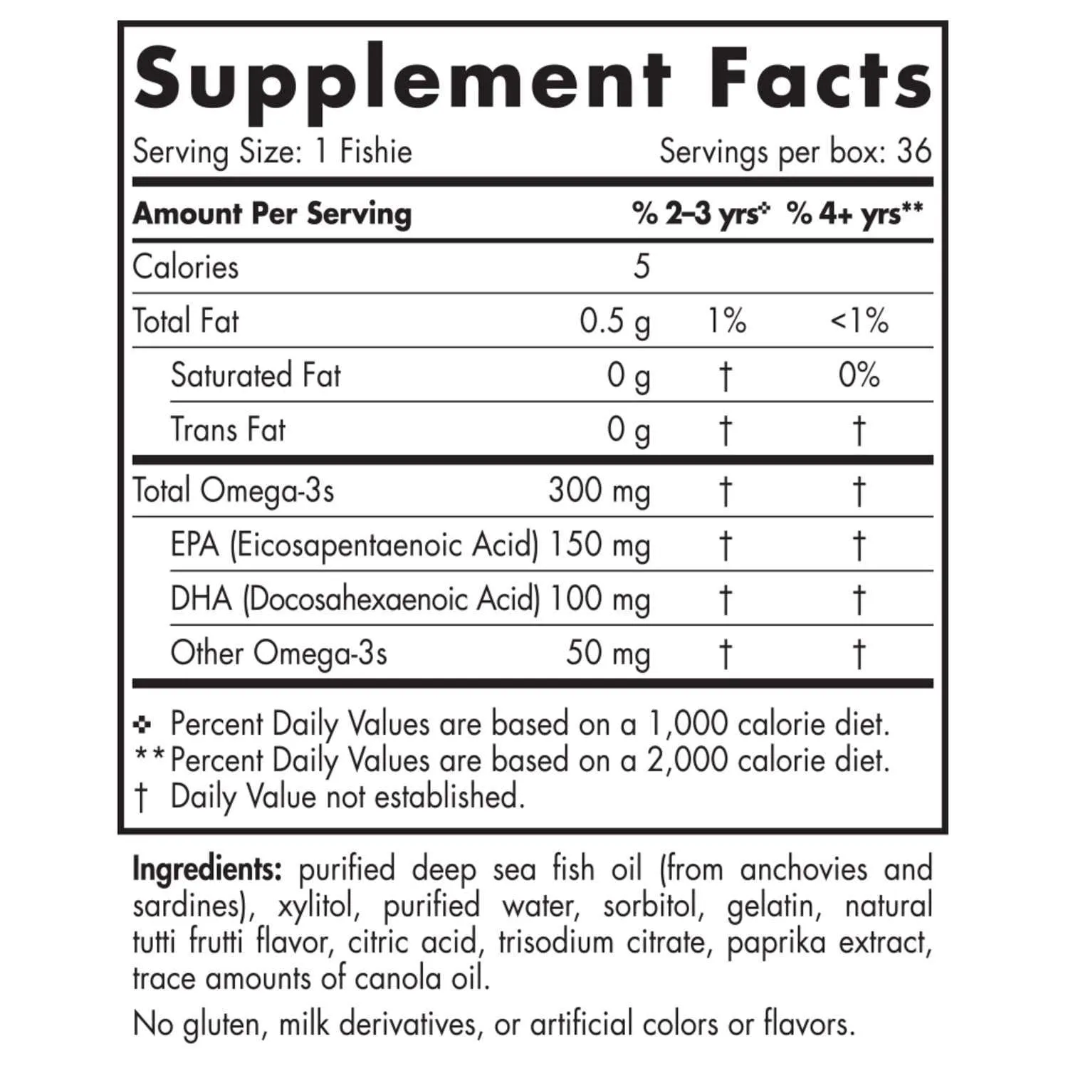 Nordic Omega-3 Fishies 36 Fishies Tutti Frutti