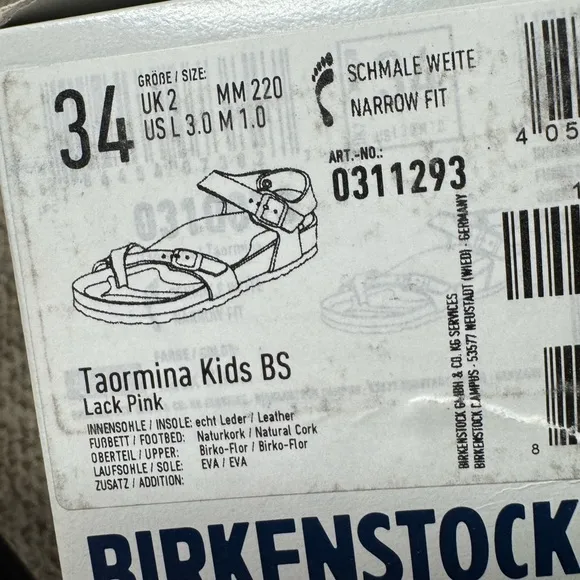 NWT BIRKENSTOCK Taormina kids hot pink size 34/ US 3