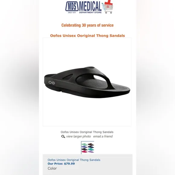 Oofos Unisex Thong Flipflops size M10/F12