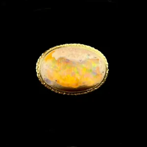 Orange Fire Opal Gold Ring
