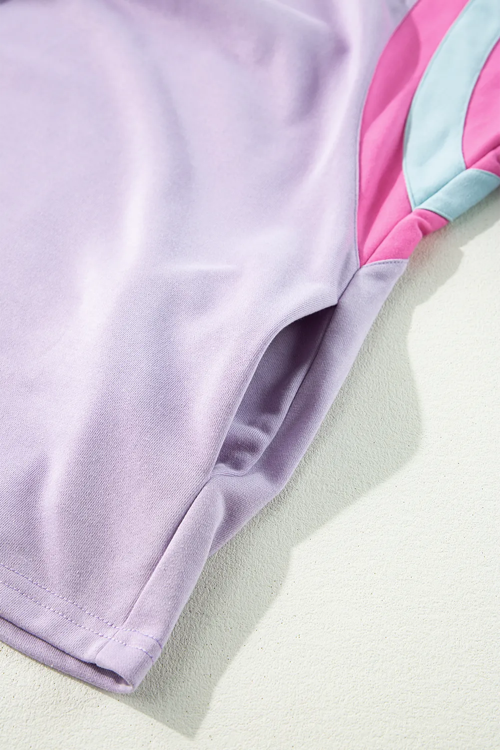 Phalaenopsis Mineral Wash Colorblock Arm Patchwork Oversize Top
