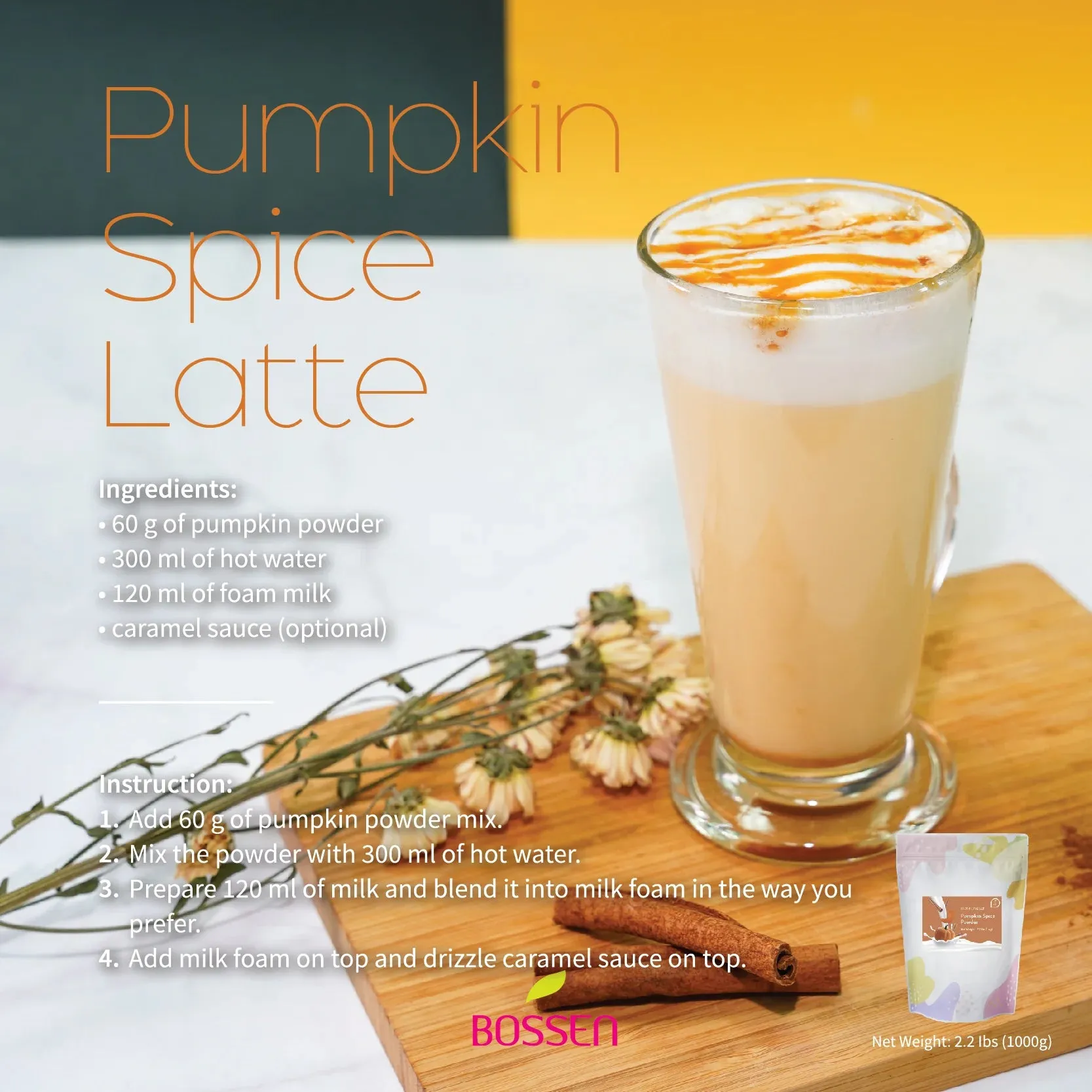Pumpkin Spice Powder |  All in One | NEW | 2.2 Lbs. Bag - Bossen Canada