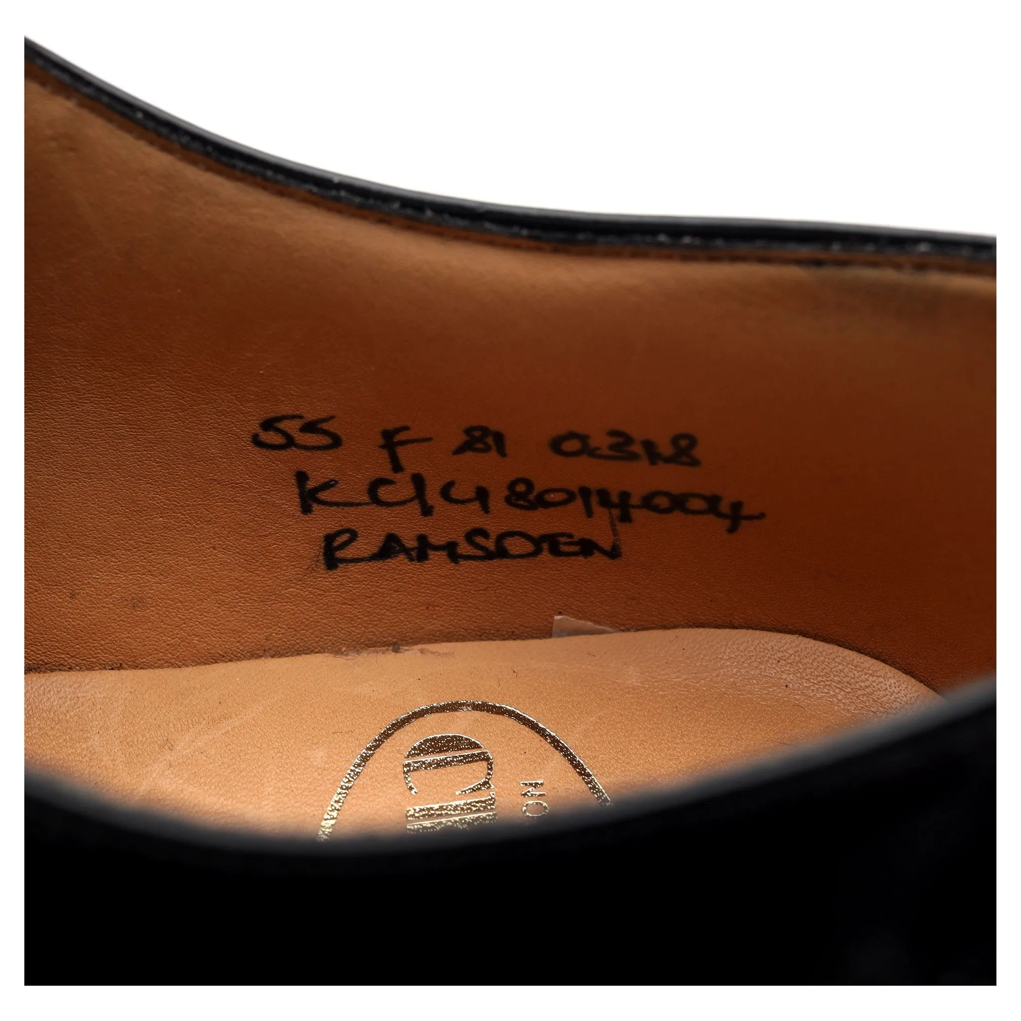 'Ramsden' Black Leather Derby Brogues UK 5.5 F